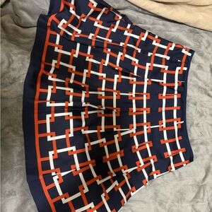 Ann Taylor Silk A-Line Geometric Skirt